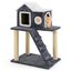 COSTWAY Árbol para Gatos Moderno de 90 cm, Muebles para Gatos de 3 Niveles con Techo Abrible, Postes de Rascado de Sisal, Escalera, Dispositivo Antivuelco, Torre para Gatos en Interiores, Gris, , large indicador imagen numero 1
