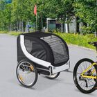Remolque de bicicleta PawHut para perros color Blanco/Negro, , large image number null