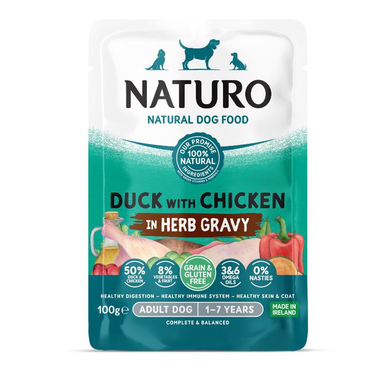 NATURO PERRO ADULT POUCH GF PATO&POLLO 100G, , large image number null