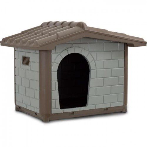 Ciao Bimbi Classic Eco Caseta de Pl&aacute;stico Mediana en color Gris para perros, , large Imagen numero 1