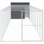 vidaXL Caseta perros con corral acero galvanizado gris 214x1069x181 cm, , large indicador imagen numero 2