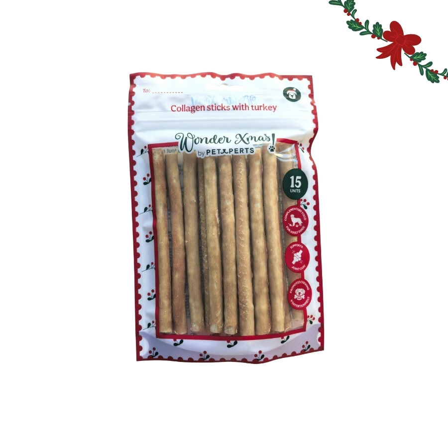 1 pack x 15 uds. Wonder Christmas Palitos Col&aacute;geno con Pavo Snacks para perros, , large Imagen numero 5