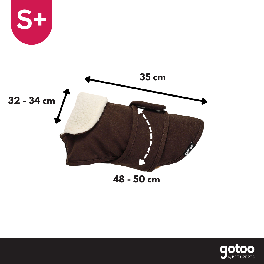 Gotoo Abrigo Efecto Piel Marr&oacute;n para perros, , large Imagen numero 4