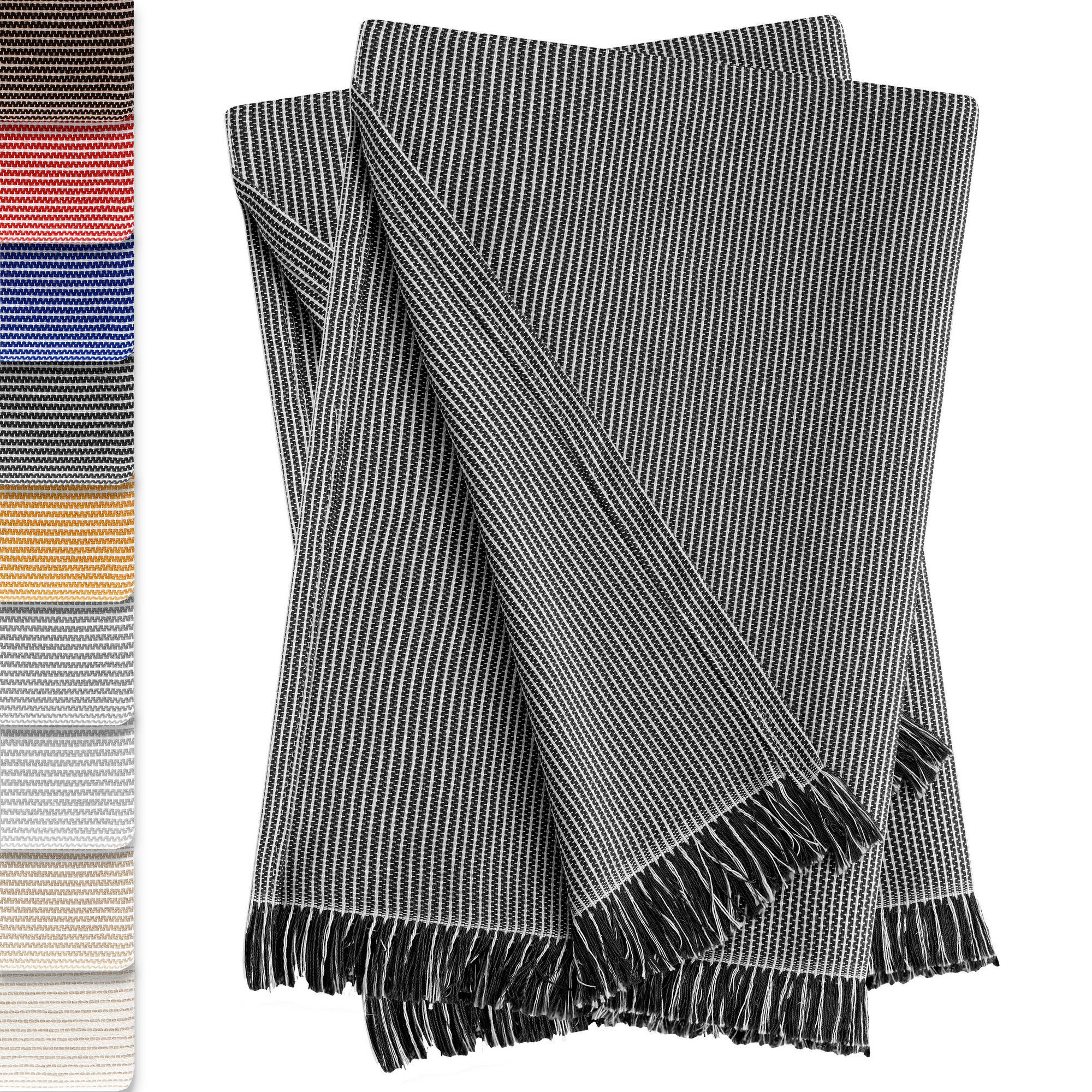 Pack de 2 Plaid Paul Colchas Multiusos 180 x 260 cm Negro, , large Imagen numero 1