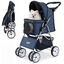 COSTWAY Cochecito para Mascotas, Carrito para Perros Plegable con Ruedas Grandes, Malla Transpirable, Cubierta Impermeable, Portavasos y Cesta, Carro para Perros Peque&ntilde;os y Gatos hasta 15 kg, Azul, , large indicador imagen numero 1