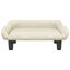 vidaXL Cama para perros de terciopelo crema 70x40x24 cm, , large indicador imagen numero 3