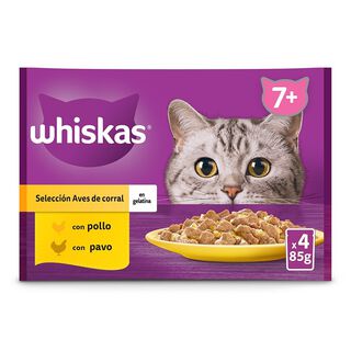 Whiskas Selección Aves Gelatina en Bolsita para Gatos Senior