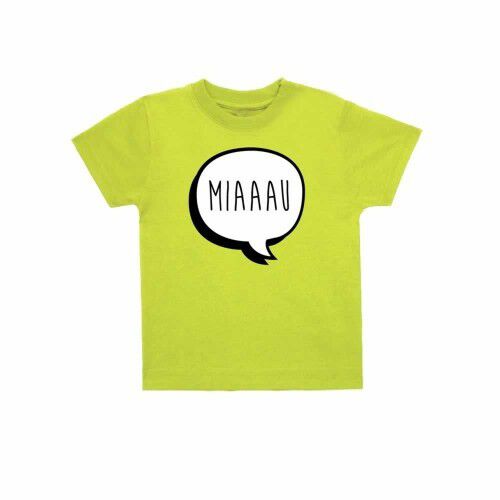 Camiseta niño/a &quot;Miaaau&quot; color Verde thumbnail
