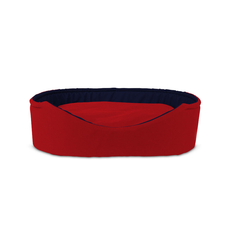 Gauty Cama Oval para Perros y Gatos  Tela de sarga - Rojo y azul, , large Imagen numero 1