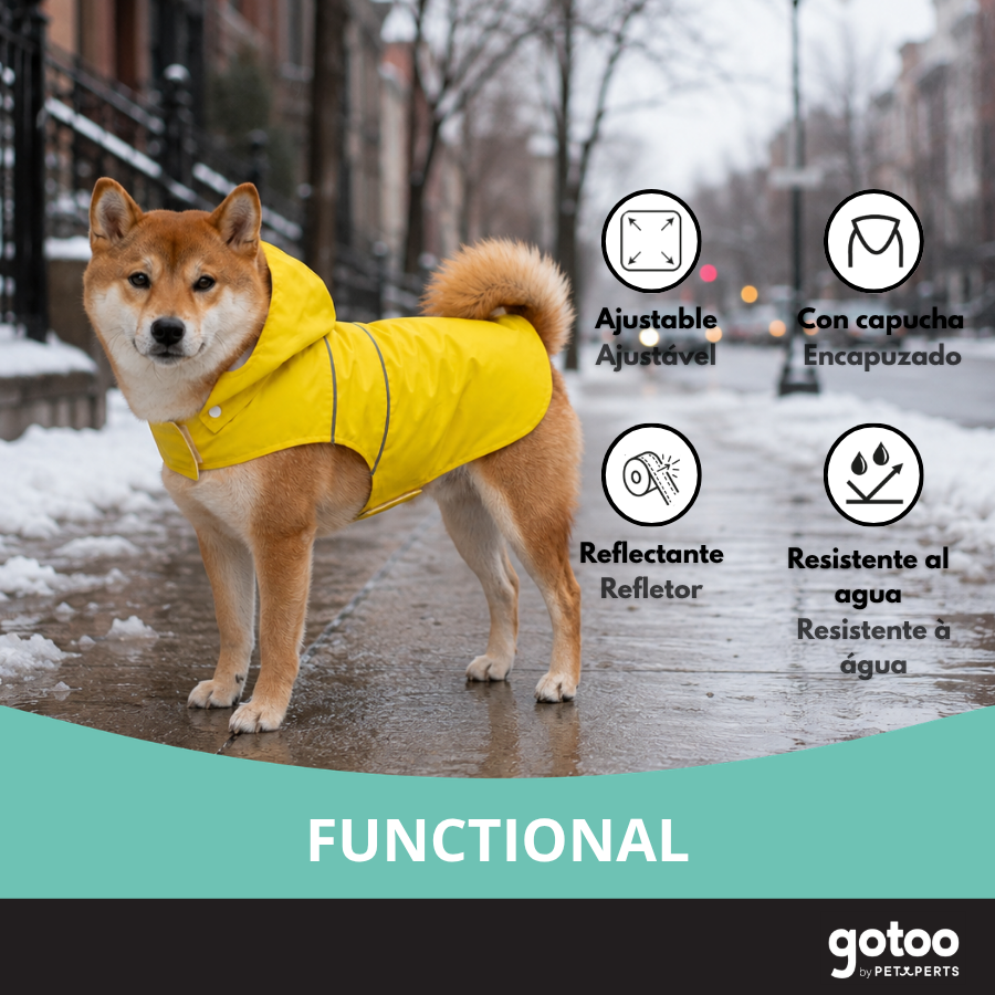 Gotoo Impermeable Reflectante Amarillo para perros, , large Imagen numero 6