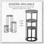 Outsunny Soportes para Plantas de Metal 3 Piezas Apilables Estantes Porta Macetas Decorativos con Efecto de Mármol para Interiores y Exteriores Ø30,5x70,5 cm Gris y Negro, , large indicador imagen numero 5