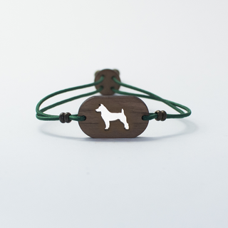 Pulsera de madera Jack Russell personalizable color Verde, Pulsera de madera Jack Russell personalizable color Verde