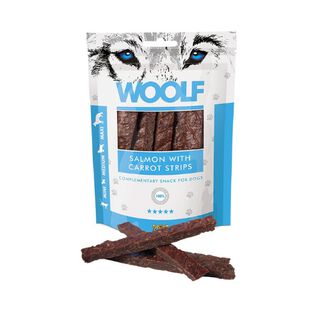 Woolf Tiras De Salmón Con Zanahorias para perros
