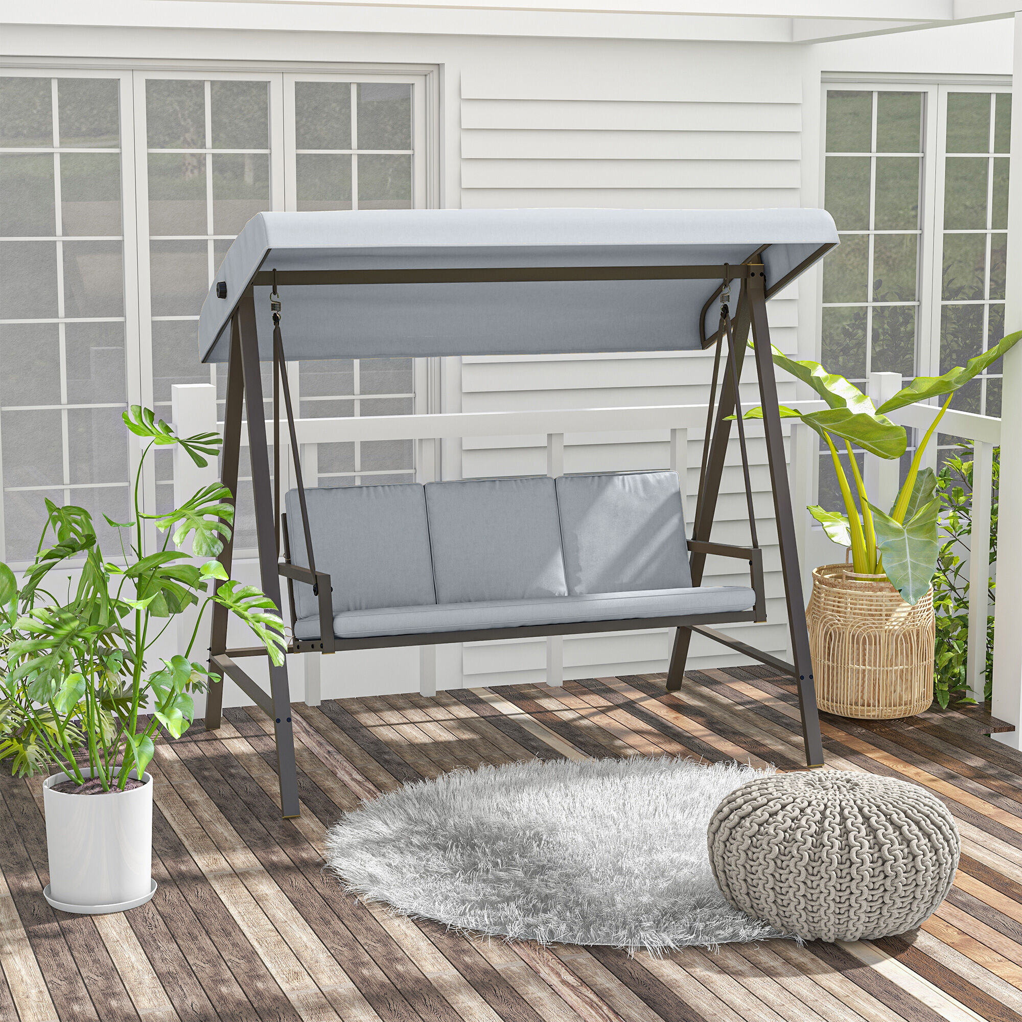 Outsunny Columpio De Jardín Gris thumbnail