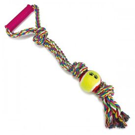 Tirador en forma de nudo de algodón con pelota color Multicolor