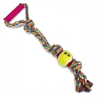 Tirador en forma de nudo de algodón con pelota color Multicolor