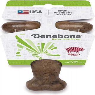Juguete mordedor Benebone Wishbone Chew Bacon color Marrón