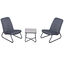 Outsunny Conjunto de Muebles de Jardín 3 Piezas Juego de 2 Sillas y Mesa con Encimera de Cristal Templado Efecto Mármol, , large indicador imagen numero 1