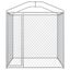 vidaXL Perrera con toldo protector Plateado para mascotas, , large indicador imagen numero 6
