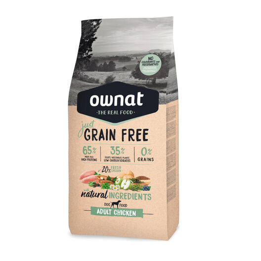 Ownat Adult Just Grain Free Pollo pienso para perros, , large image number null