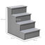PawHut Escalera para Perros de 4 Peldaños Escalera para Mascotas Escalones para Perros Gatos con Acolchados Desmontables Carga 30 kg para Cama Sofá 40x59x54,2 cm Gris, , large indicador imagen numero 3
