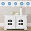 COSTWAY Casita para Gatos, Casita-mesita de Noche para Gatos con Doble Puerta y Ventana, Arenero para Gatos con Entrada Lateral Opcional (Blanco), , large indicador imagen numero 2