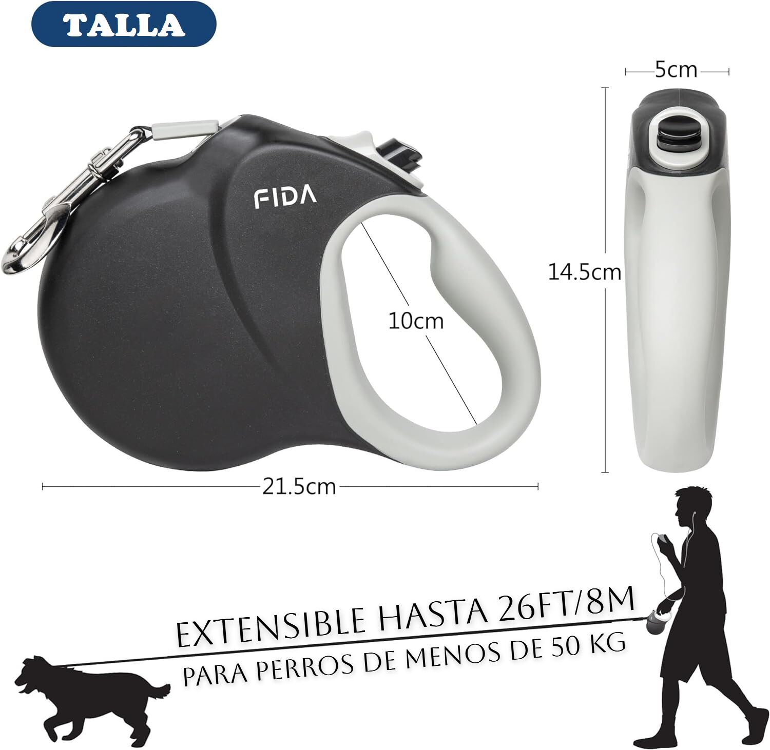 Fida Correa Retráctil Extralarga Para Perro thumbnail