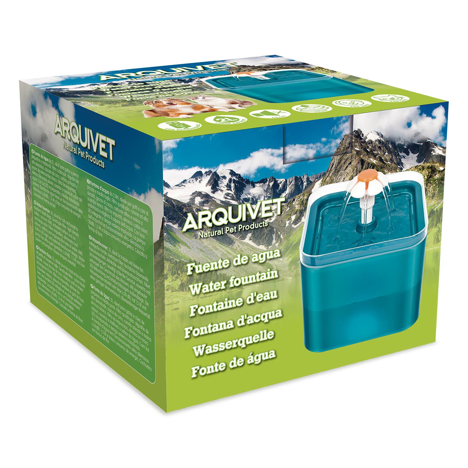 Arquivet Bebedero Fuente con Luz Led para perros y gatos