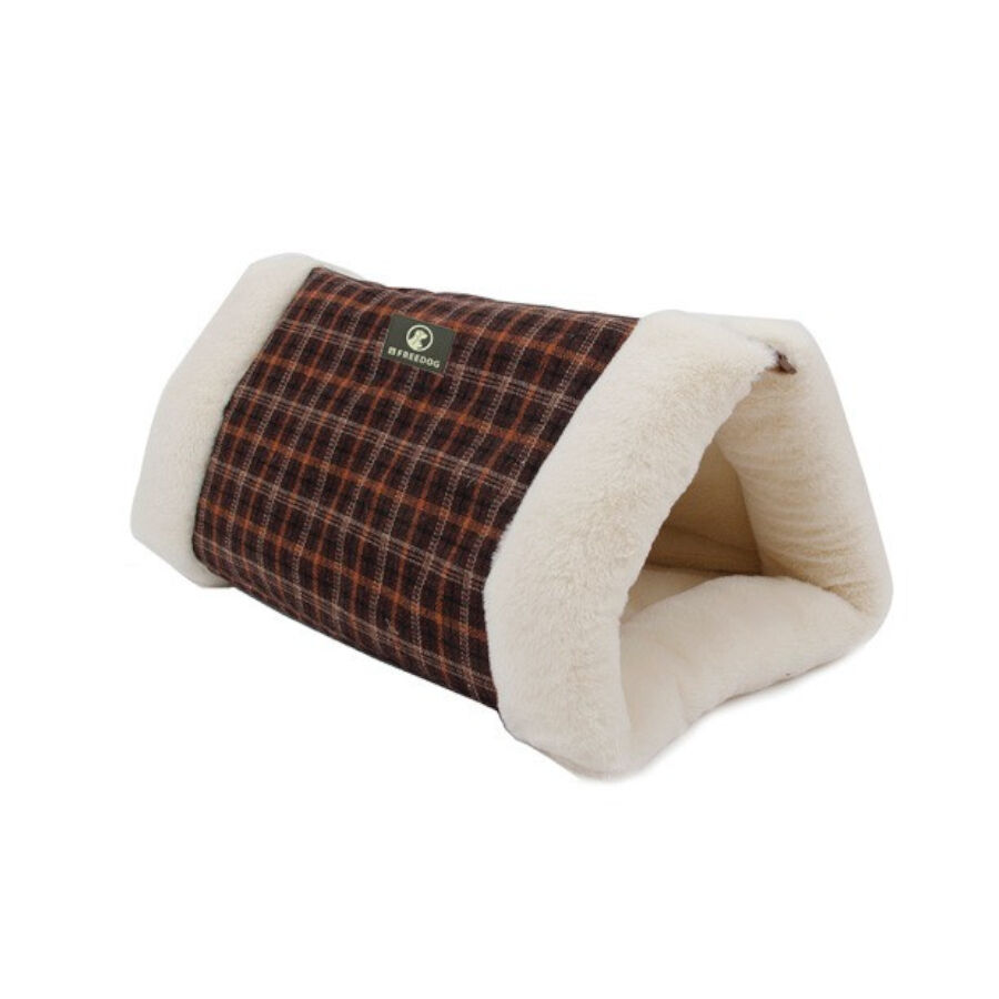 Freecat Scotland 2 en 1 Cama t&uacute;nel marr&oacute;n oscuro para gatos, , large Imagen numero 1