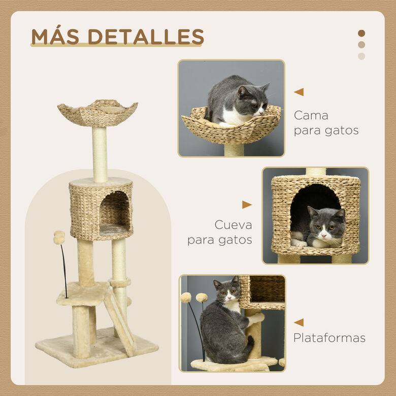 PawHut Torre Rascador con poste para gatos thumbnail