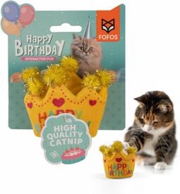 FOFOS | Coroa de cumplea&ntilde;os con Catnip Natural (Colecci&oacute;n Happy Birthday) - Para Gato