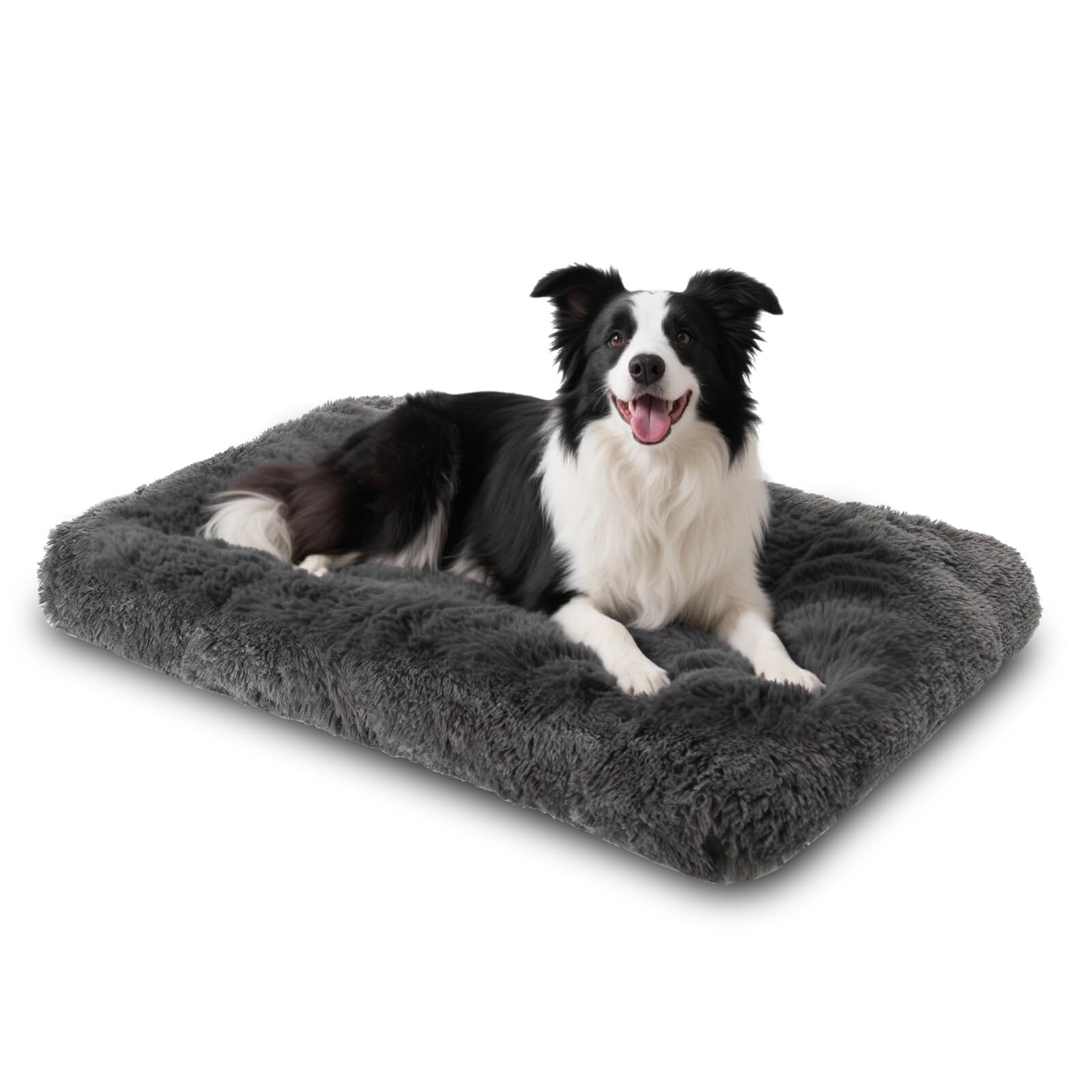 Nobleza Cama para Perros Medianos, Cama Perro Lavable, Peluche Largo Ultra Suave, Soporte Firme, Base Antideslizante, 77x50x10cm, Gris, , large Imagen numero 8