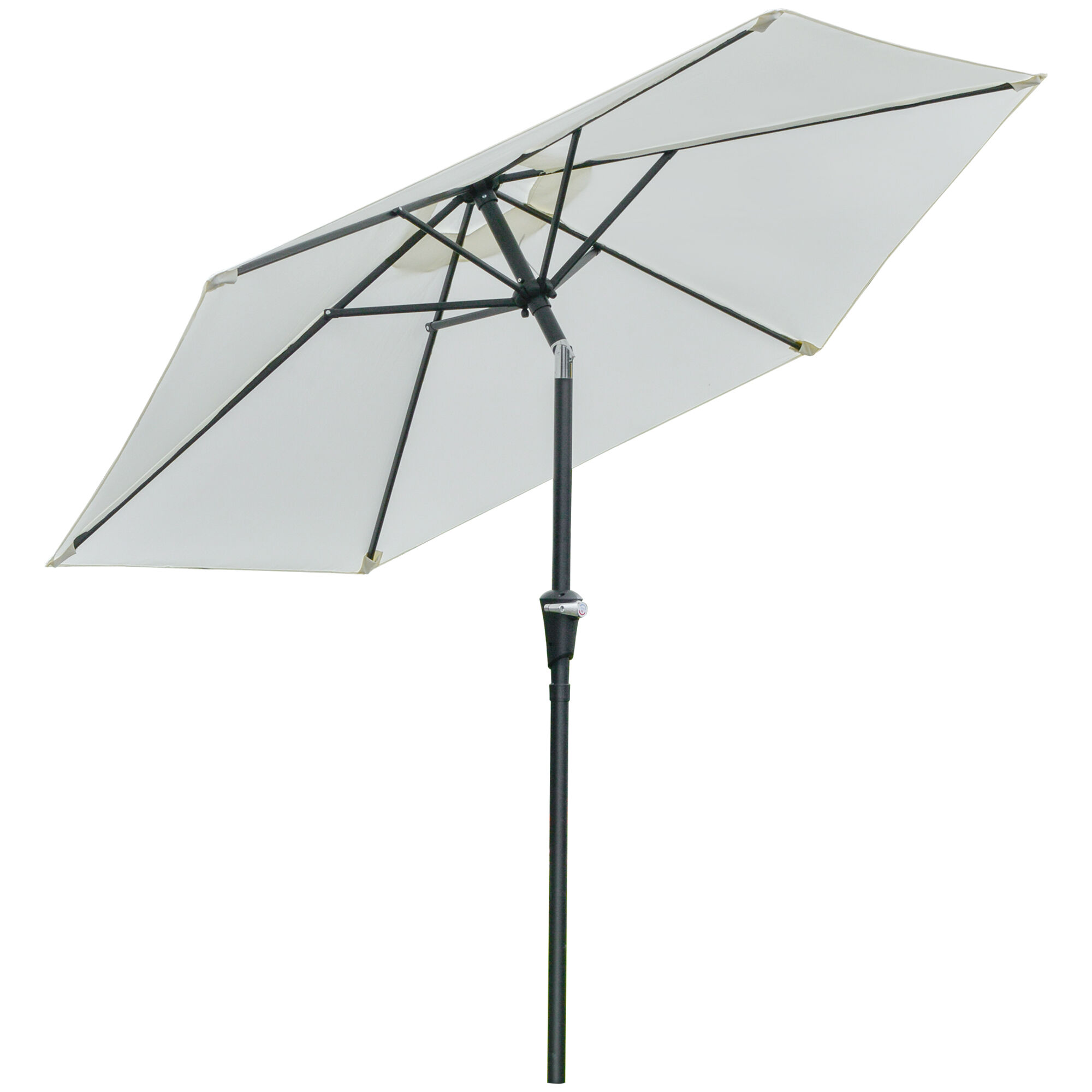 Outsunny Sombrilla de Jard&iacute;n &Oslash;230x216 cm Parasol de Terraza con Apertura Manual &Aacute;ngulo Ajustable e Impermeable para Balc&oacute;n Piscina Crema, , large Imagen numero 1