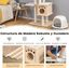 COSTWAY Rascador para Gatos, Árbol para Gatos Altura 170 cm, Condominio de Madera, Postes Rascadores de Sisal, Plataformas de Felpa, Centro de Actividades para Gatos, , large indicador imagen numero 4