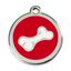 Placa identificativa Acero Inoxidable Esmalte Comic Hueso Rojo para perros, , large indicador imagen numero 1