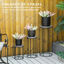 Outsunny Soportes para Plantas de Metal 3 Piezas Apilables Estantes Porta Macetas Decorativos con Efecto de Mármol para Interiores y Exteriores Ø30,5x70,5 cm Gris y Negro, , large indicador imagen numero 4
