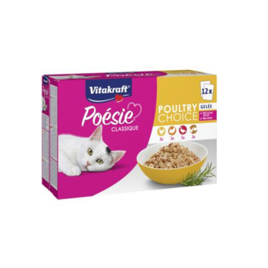 12 sobres x 85 g Vitakraft Po&eacute;sie Classique Aves Sobre en Salsa para gatos, , large Imagen numero 1