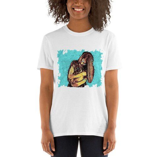 Mascochula camiseta mujer personalizada graffiti con tu mascota blanco thumbnail