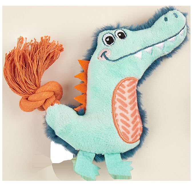 FOFOS | Peluche Cocodrilo con Sonido y Cola de Cuerda - Para Cachorros/Perros de Raza Peque&ntilde;a, , large Imagen numero 2