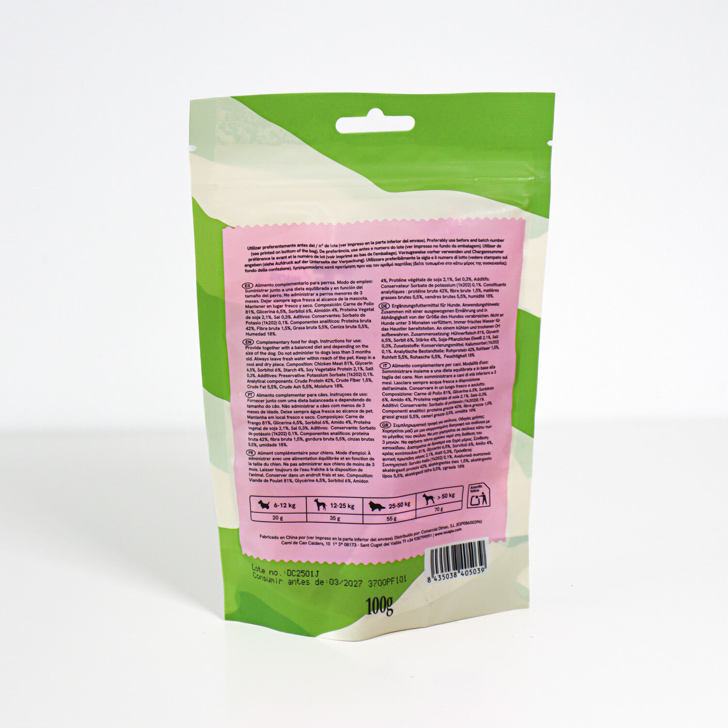 SNACK NATURAL PARA PERRO FILETE DE POLLO DESECADAS WUAPU, , large Imagen numero 4