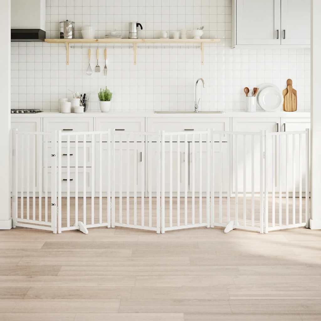 vidaXL Puerta para Perros Plegable Paneles Puerta Mascotas Madera de Álamo thumbnail