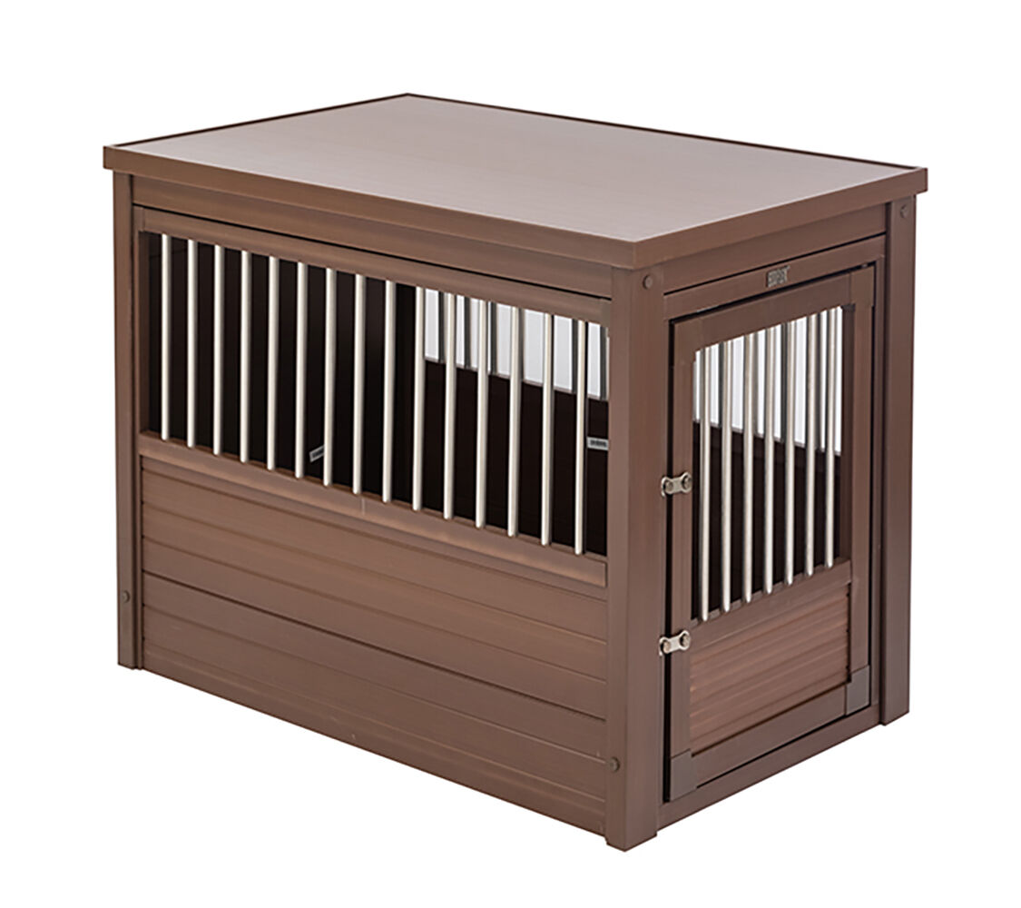 Jaula para Perros Confort Modelo Arkansas - Perrera de Interior - Fabricado con ECOFLEX - Cuatro Colores y Tres tama&ntilde;os a Elegir (Marr&oacute;n, M (74,9x53,6x64cm), , large Imagen numero 1