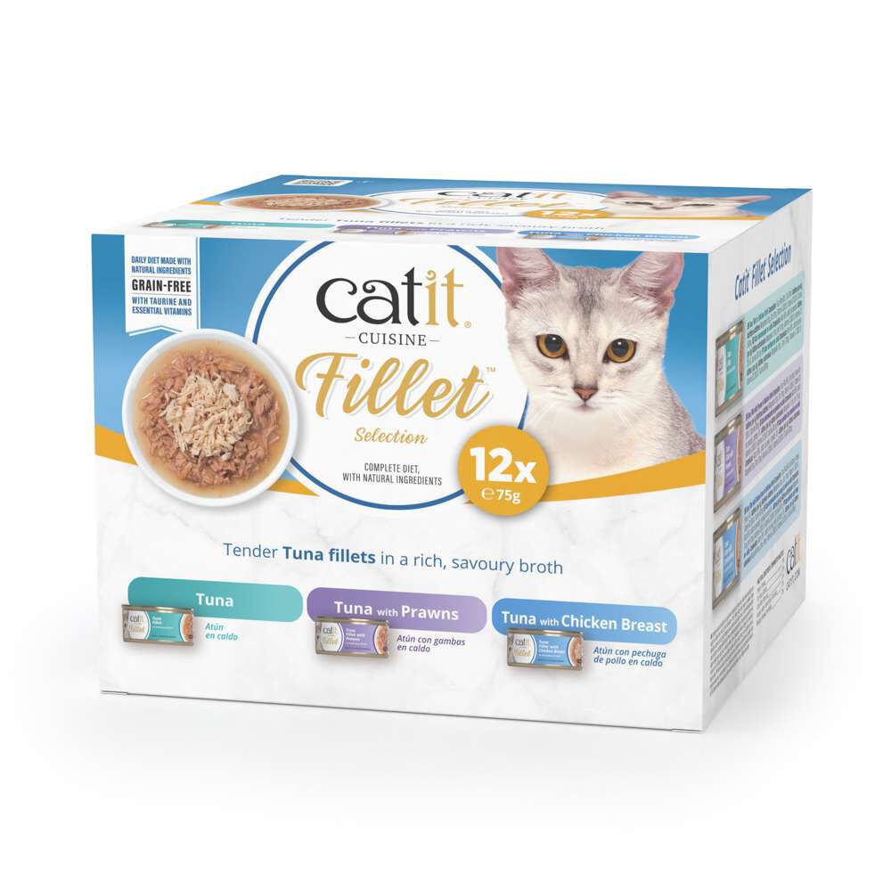 Catit Cuisine Fillet At&uacute;n Pack Variado, 12x75g, , large Imagen numero 1