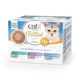 Catit Cuisine Fillet At&uacute;n Pack Variado, 12x75g
