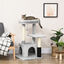 PawHut Árbol Rascador para Gatos Medianos Altura 85 cm Árbol para Gatos con Nido Plataforma Bola Colgante Juguete Rascador y Postes de Sisal 48x48x85 cm Gris, , large indicador imagen numero 2