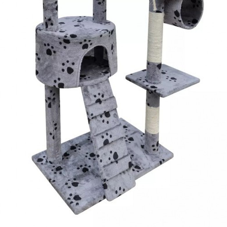 Rascador con postes XL para gatos color Gris Huellas, , large image number null