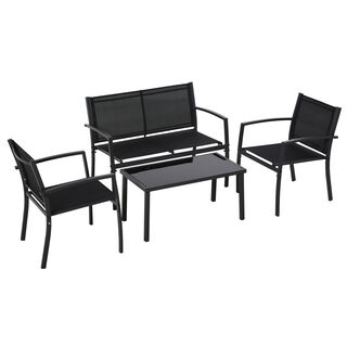Outsunny Muebles De Jardín Negro 