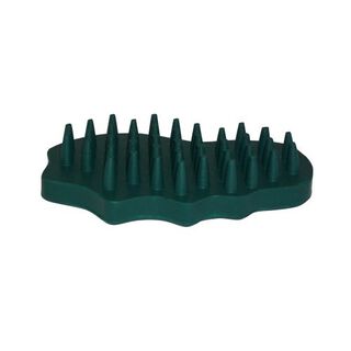 Cepillo de goma curvado para caballos color Verde