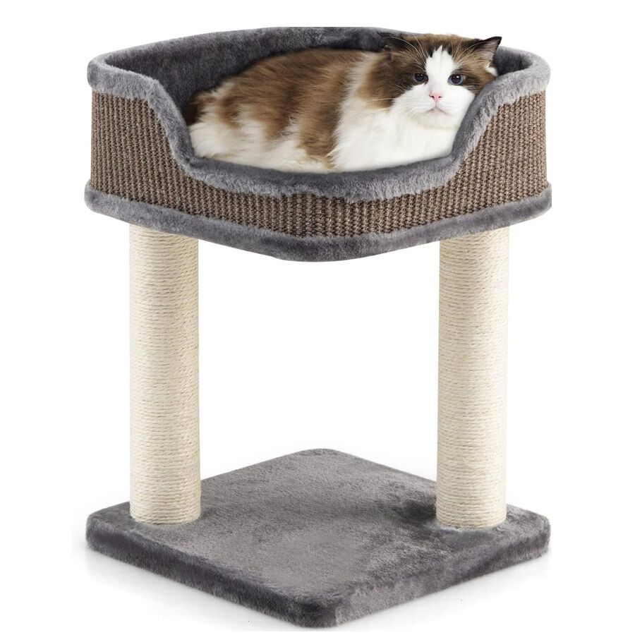 COSTWAY Árbol Rascador Compacto Gris para gatos thumbnail