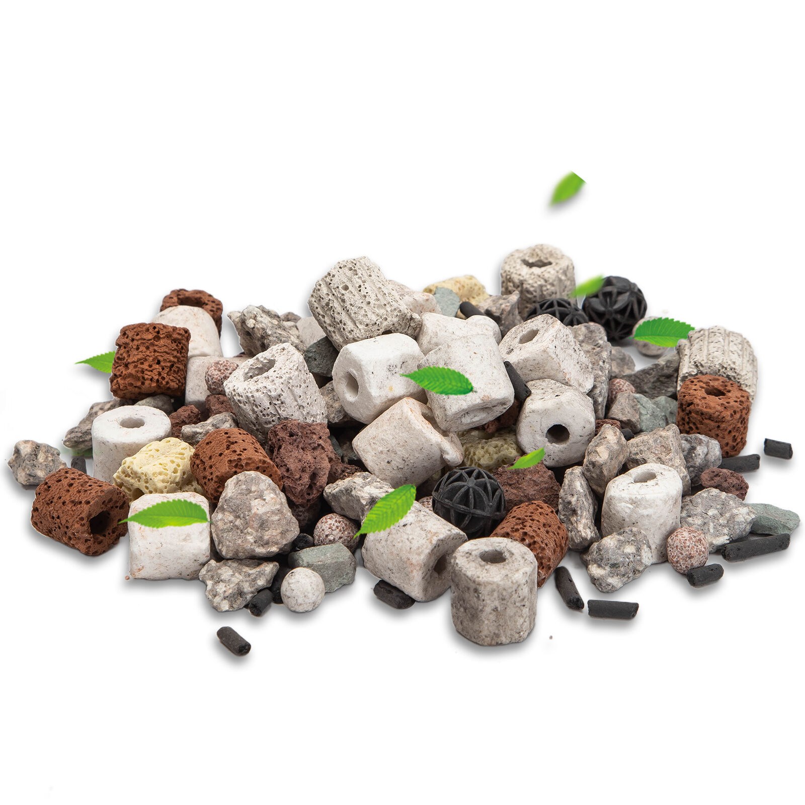 Nobleza - 12 en 1 Medios de Filtro de Acuario, Anillos de Cer&aacute;mica, Filtro Biol&oacute;gico para Acuarios y Peceras (500g), , large Imagen numero 1